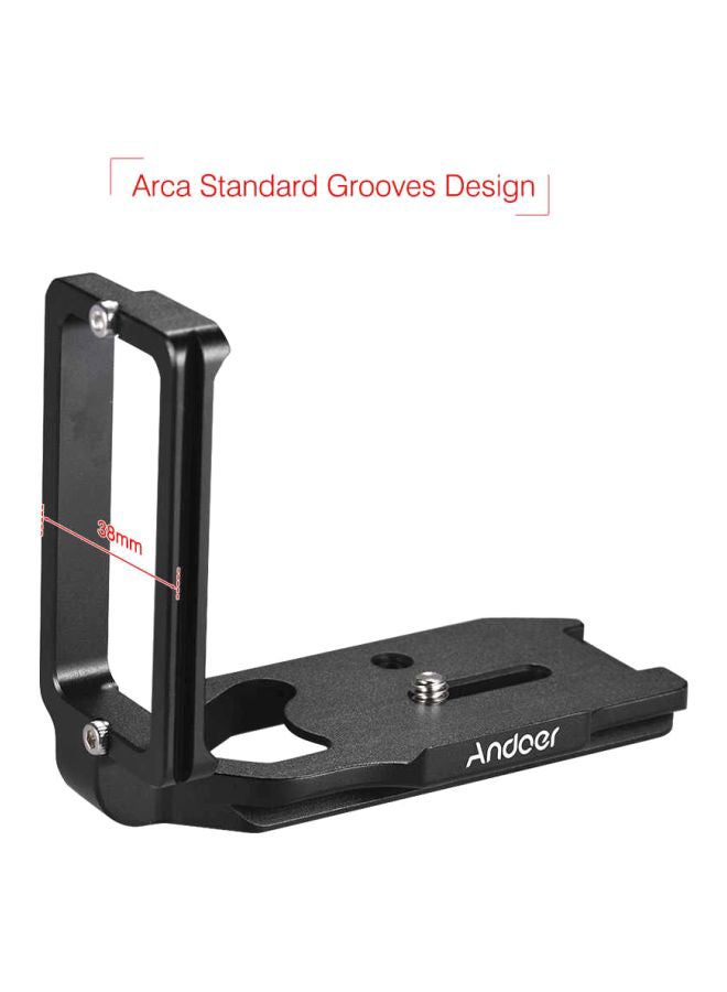 L-Shape Quick Release Plate Camera Bracket Black