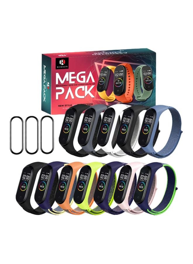 Pack Of 15 Replacement Band And Screen Protector For Xiaomi Mi Band 5 Multicolour