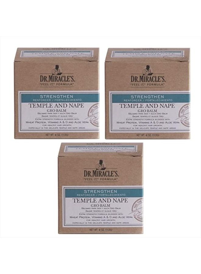 Temple and Nape Gro Balm, 4 oz (Bundle of 3)