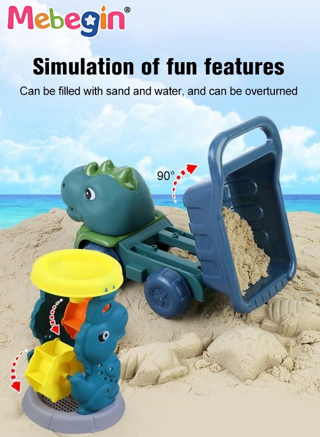 35 Pieces Beach Toys with Sand Bucket Hourglass Dump Truck and Shovels Sand Molds Kids Beach Toys Beach Sand Pails for Beach Travel, Sand Toys Outdoor Tool Kit for Kids for Kids and Toddlers