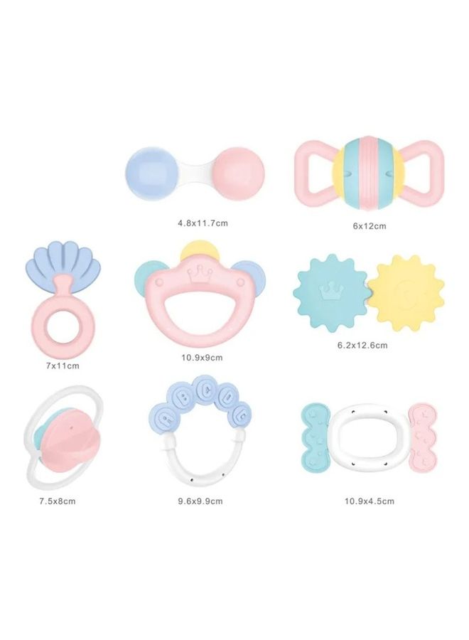 He0128 Round Shape Infant Teeth And Rattle Non-Toxic Cheaper Plastic Baby Rattle Set
