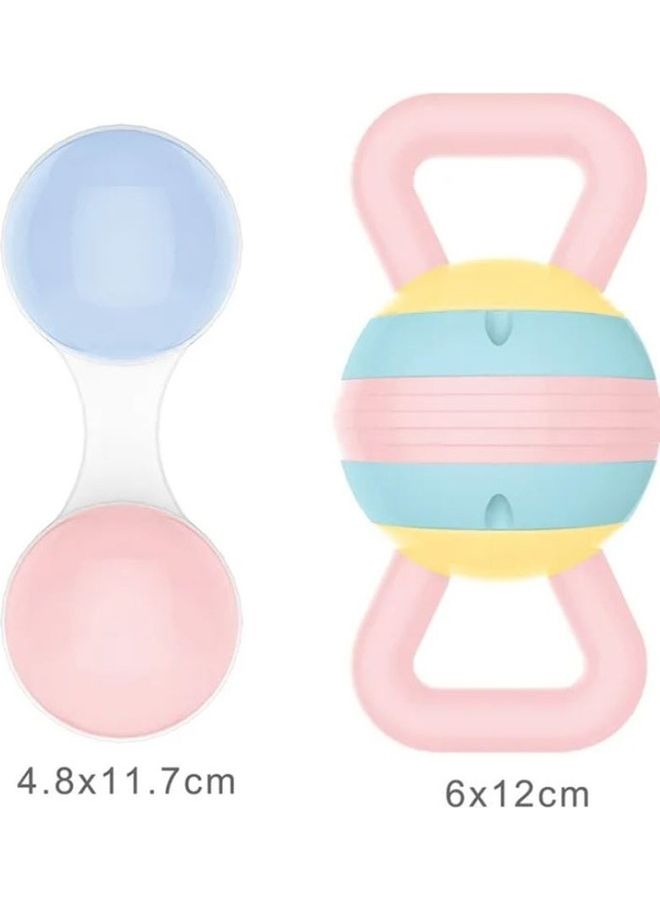 He0128 Round Shape Infant Teeth And Rattle Non-Toxic Cheaper Plastic Baby Rattle Set