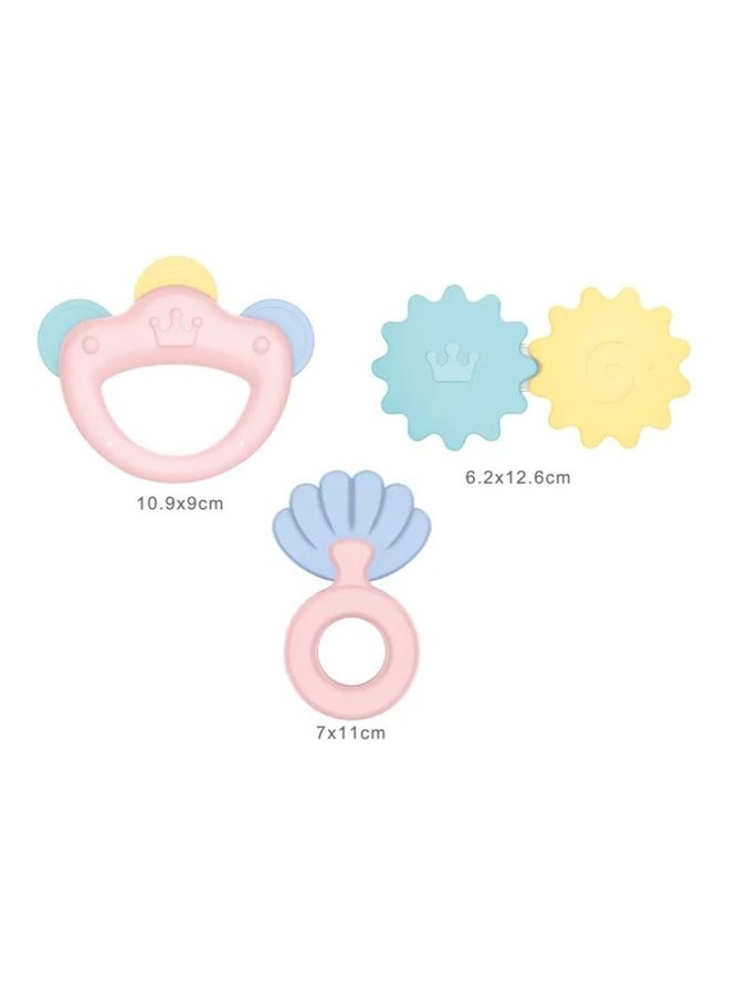 He0128 Round Shape Infant Teeth And Rattle Non-Toxic Cheaper Plastic Baby Rattle Set