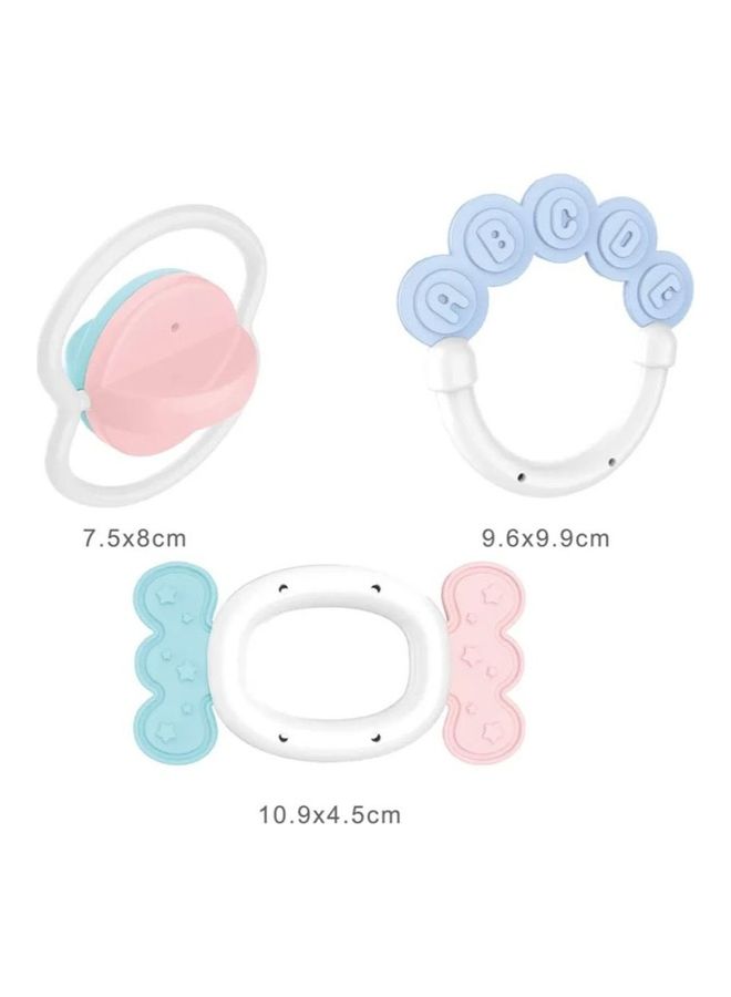 He0128 Round Shape Infant Teeth And Rattle Non-Toxic Cheaper Plastic Baby Rattle Set