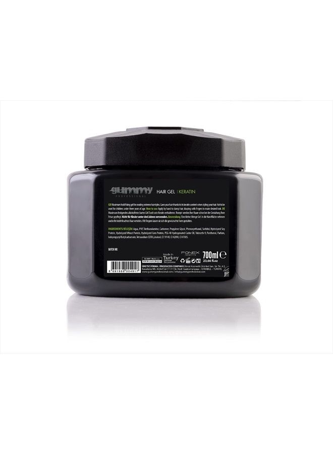 Gummy Hair Gel Maximum Hold Extreme Look Keratin 23.5oz, 23.5 Ounces