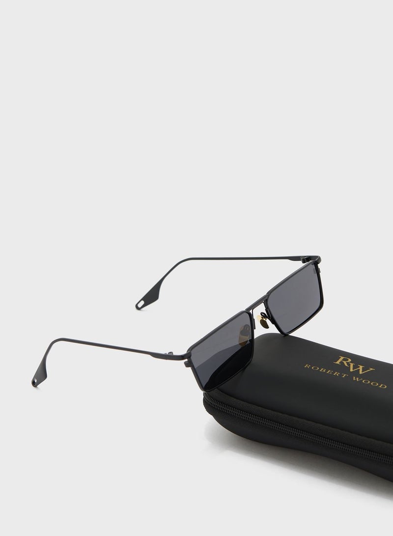 Polarized Sleek Rectangle Sunglasses