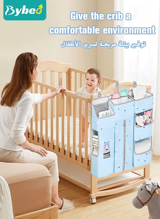 Baby Hanging Diaper Caddy Organizer - 3-in-1 Diapers Stacker for Changing Table / Crib Nursery Organization Storage Holder Toddler Essentials Attachment Portable Combining Clothing