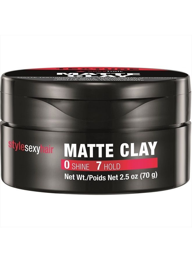 Style Matte Clay Matte Texturizing Clay, 2.5 Oz | Separates, Defines and Molds | Helps Tame Unruly Ends | Washes Out Easily