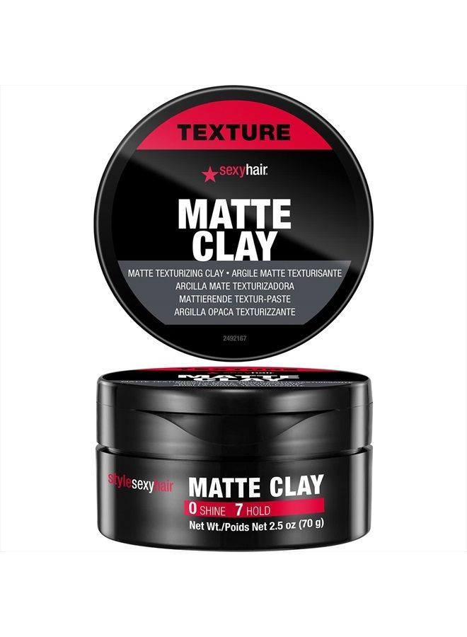 Style Matte Clay Matte Texturizing Clay, 2.5 Oz | Separates, Defines and Molds | Helps Tame Unruly Ends | Washes Out Easily