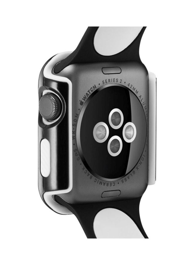 Protective Bumper Case Cover For Apple Watch Series 3 42mm Black/White