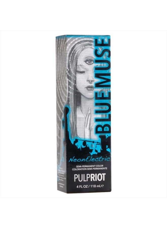 Pulp Riot Semi-Permanent Neon Electric Hair Color 4oz- BLUE MUSE