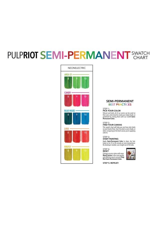 Pulp Riot Semi-Permanent Neon Electric Hair Color 4oz- BLUE MUSE