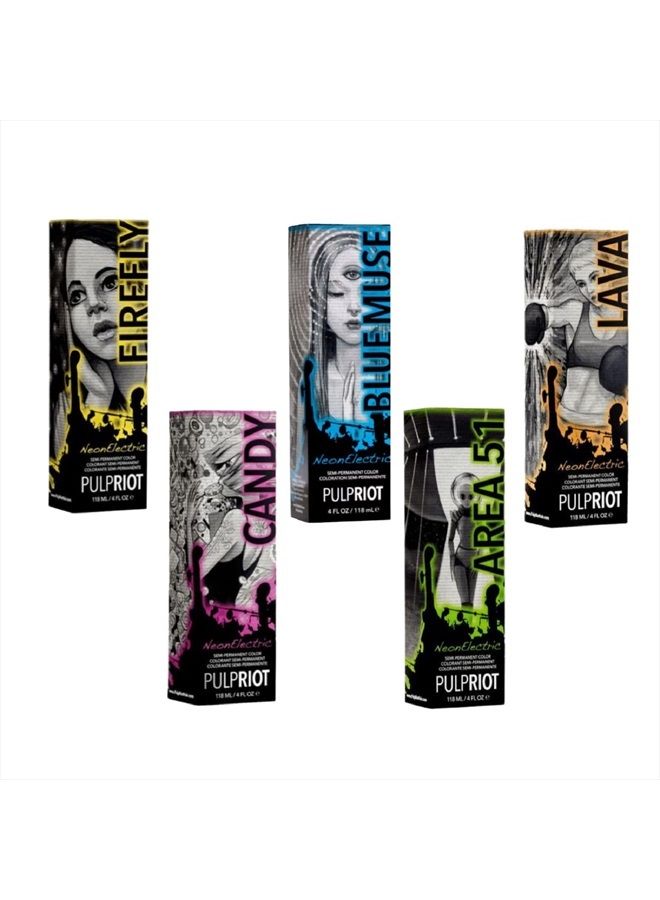 Pulp Riot Semi-Permanent Neon Electric Hair Color 4oz- BLUE MUSE