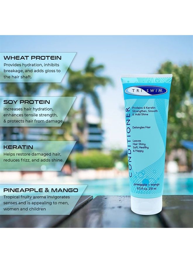 TRISWIM Scented Moisturizing Conditioner, Detangles, and Repairs Chlorine Damaged Hair for Swimmers and Athletes
