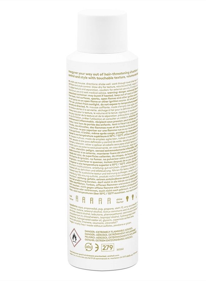 Macgyver Multi-use Mousse - Texturising Hair Mousse - Instant Volume With Lasting Hold - 200ml / 6.8fl.oz
