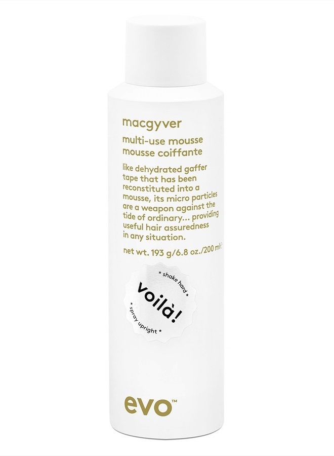Macgyver Multi-use Mousse - Texturising Hair Mousse - Instant Volume With Lasting Hold - 200ml / 6.8fl.oz