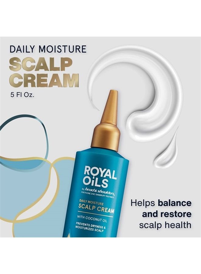 Head and Shoulders Scalp Cream Treatment, Daily Moisture, Anti Dandruff, Royal Oils Collection with Coconut Oil, Scalp Care for Natural and Curly Hair, 5.0 fl oz