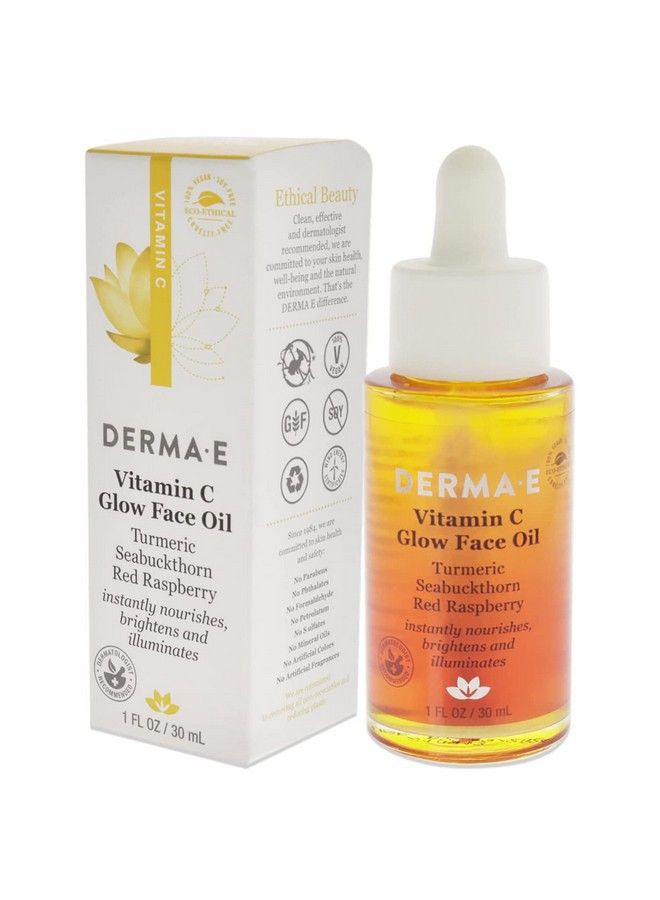 Vitamin C Glow Face Oil Facial Oil Instantly Nourishes Brightens And Illuminates For A Radiant Glow Extreme Glow Oil For Face With Turmeric Seabuckthorn And Red Raspberry 1 Fl Oz