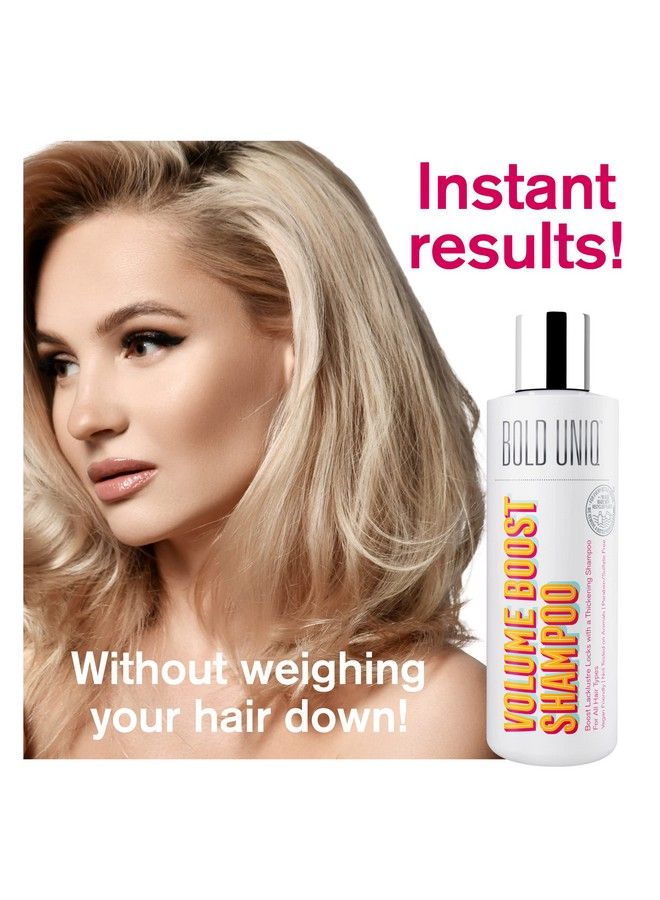 Volumizing Shampoo Lightweight Hair Thickening Shampoo For Fuller Looking Hair In One Use Volume Shampoo For Thin Flat & Fine Hair Adds Lift Body Shine Strength & Elasticity Sulfate Free