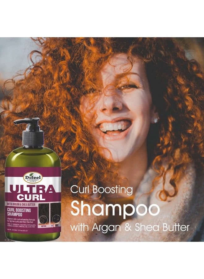 Ultra Curl With Argan & Shea Butter Curl Boosting Shampoo 12 Oz. Sulfate Free Shampoo Made With Natural Ingredients