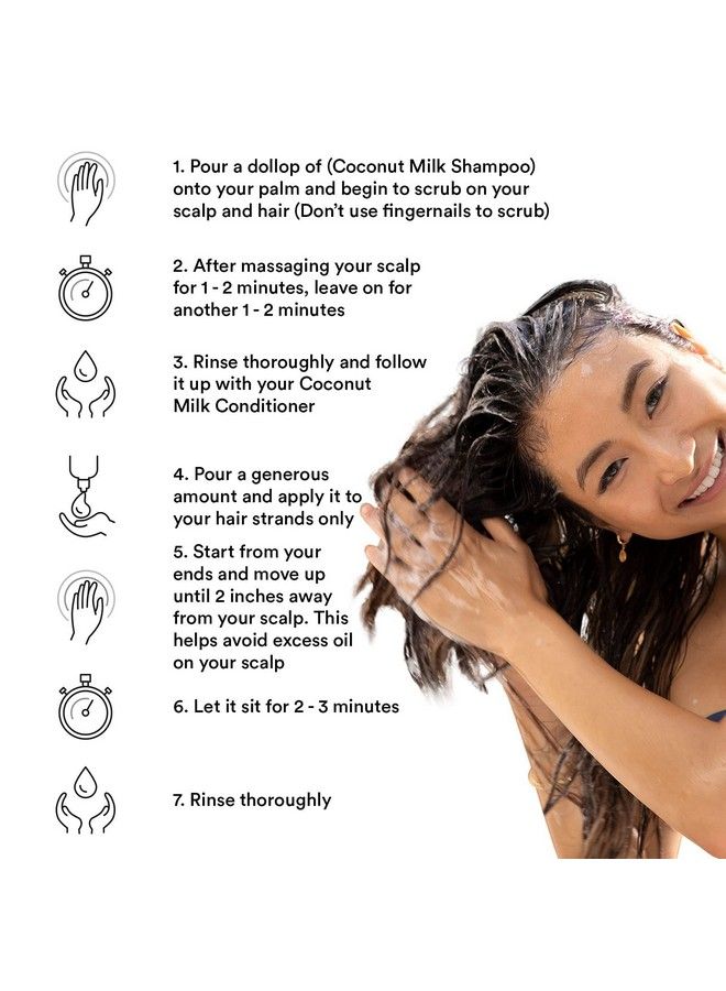 Coconut Milk Shampoo And Conditioner Set Coconut Shampoo & Coconut Conditioner Set Shampoo Conditioner Set Paraben Sulfate Free Shampoo & Conditioner Set For Curly Hair