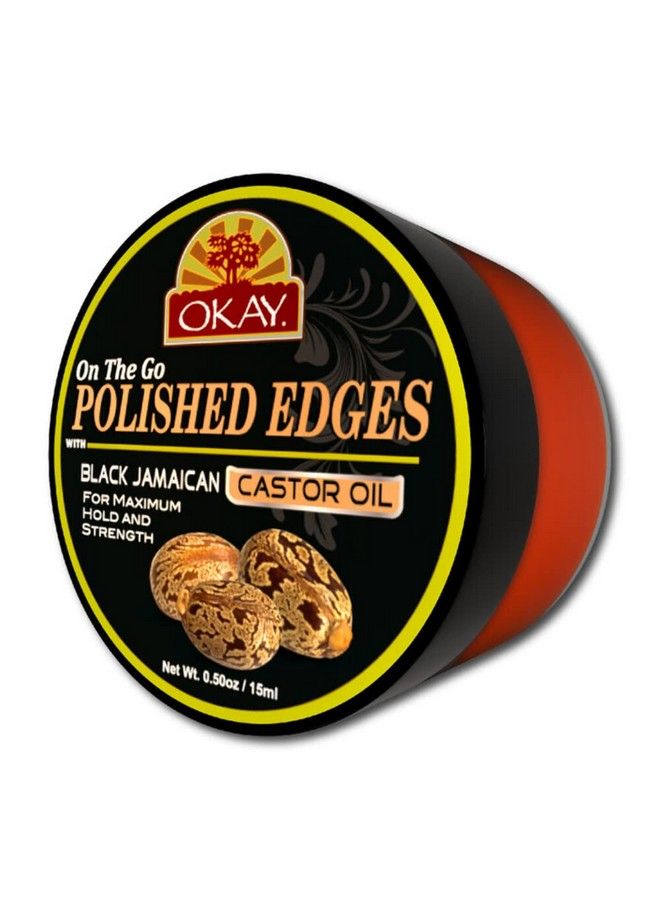 Polished Edges With Black Jamaican Castor Oil | No Flaking All Day Hold Edge Control | For Hairline Sideburns | Silicone Paraben Free For All Hair Types And Textures | 0.5Oz / 15Ml