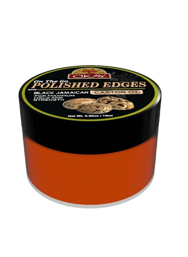 Polished Edges With Black Jamaican Castor Oil | No Flaking All Day Hold Edge Control | For Hairline Sideburns | Silicone Paraben Free For All Hair Types And Textures | 0.5Oz / 15Ml