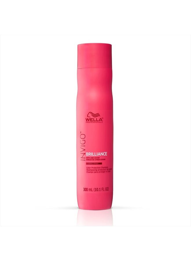 Wella Professionals Invigo Brilliance Shampoo for Coarse Colored Hair, Color Protection & Color Vibrancy, 10.1 oz