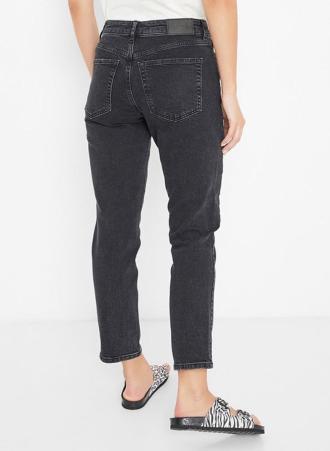 Relaxed Mid Rise Jeans Black