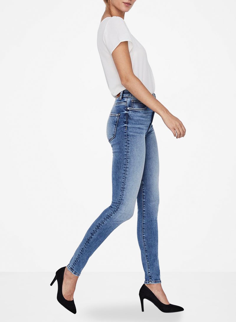 Washed Skinny Jeans Blue