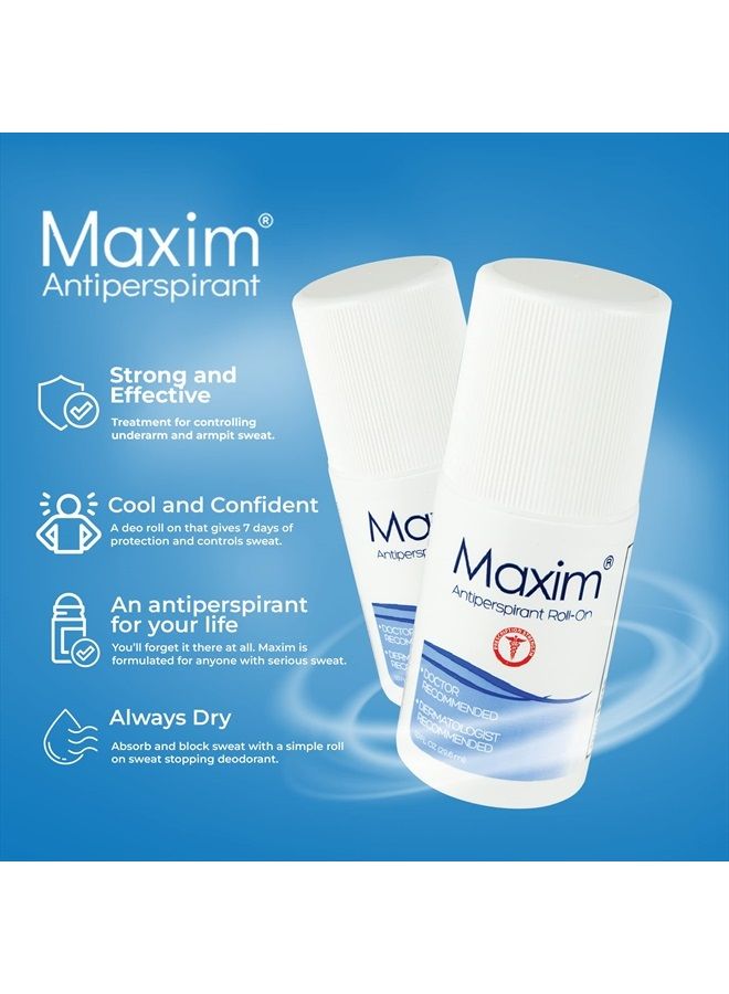 Maxim® Clinical Strength Antiperspirant for hyperhidrosis Excessive Sweating – Reduces Sweat Up to 7-days Per Use – Antiperspirant for Men and Women Certain to Keep you Dri!