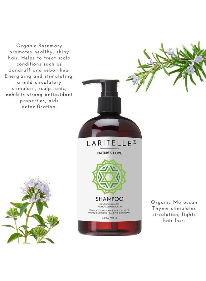 Organic Shampoo 17.5 oz | Organic Quinoa + Keratin + Follicle Stimulating Rosemary, Ginger & Grapefruit | Hair Loss Prevention, Clarifying, Softening, Strengthening | NO GMO. Vegan