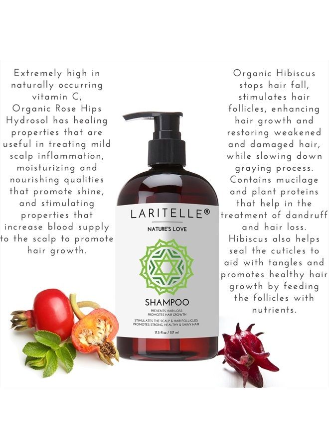 Organic Shampoo 17.5 oz | Organic Quinoa + Keratin + Follicle Stimulating Rosemary, Ginger & Grapefruit | Hair Loss Prevention, Clarifying, Softening, Strengthening | NO GMO. Vegan