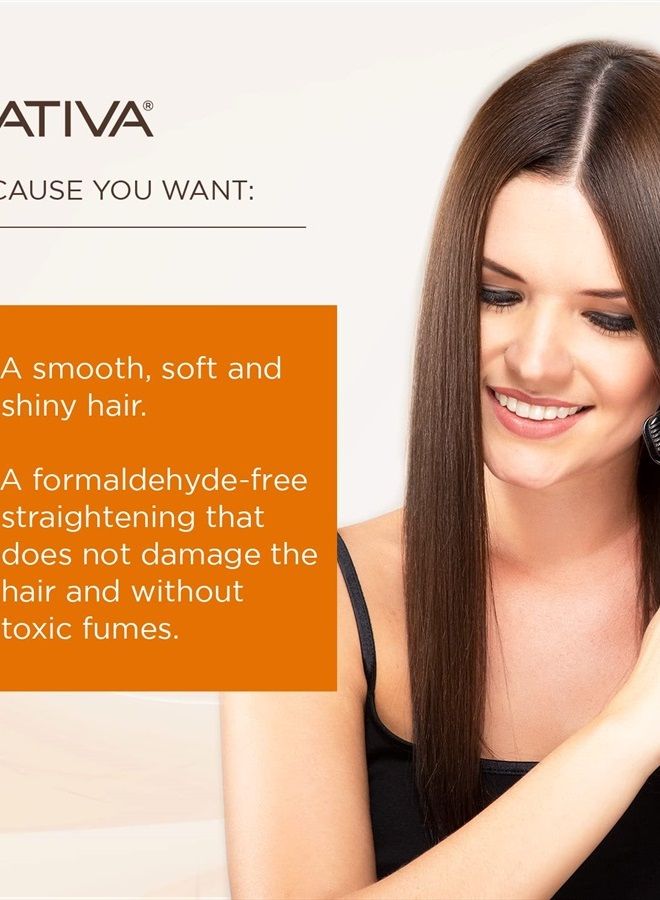 Brazilian Straightening Kit, 12 Weeks of Home Use Professional Straightening, with Organic Argan Oil, Shea Butter, Keratin & Amino Acids, for Straighter, Softer and Shinier Hair, All Hair Types