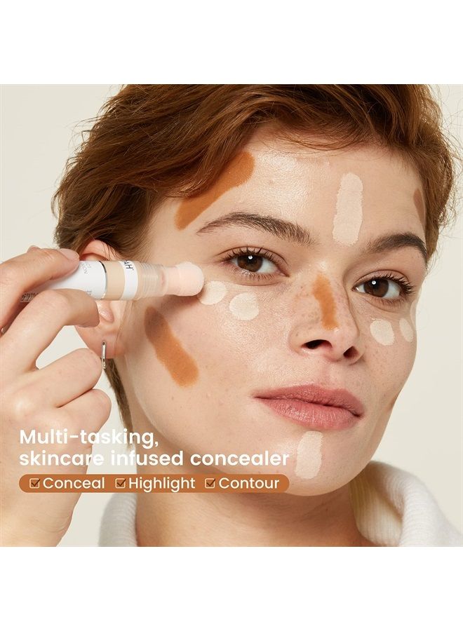Perfect Complexion Under Eye Concealer and Serum, Korean Makeup, Hydrating Under Eye Serum Concealer Stick for Dark Circles and Puffiness, Peptide Serum with Medium Coverage