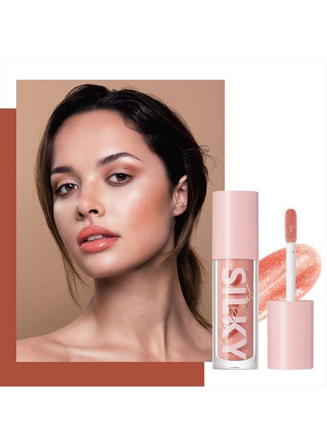 Shimmer Glossy Lipgloss Set 8PCS Non-Sticky Moisturizing Lip Gloss Long-lasting High Shine & Shimmer Liquid Lipstick for Girls and Women (Shimmer Glossy, 8PCS-B)