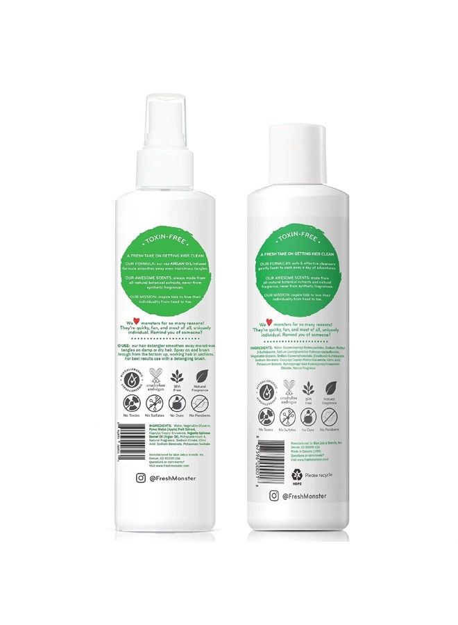 Kids Hair Detangler Spray & 2-in-1 Shampoo & Conditioner Combo, Toxin-Free, Hypoallergenic & Natural, Coconut (8.5 oz Detangler & 8.5 oz 2-in-1 Shampoo & Conditioner)