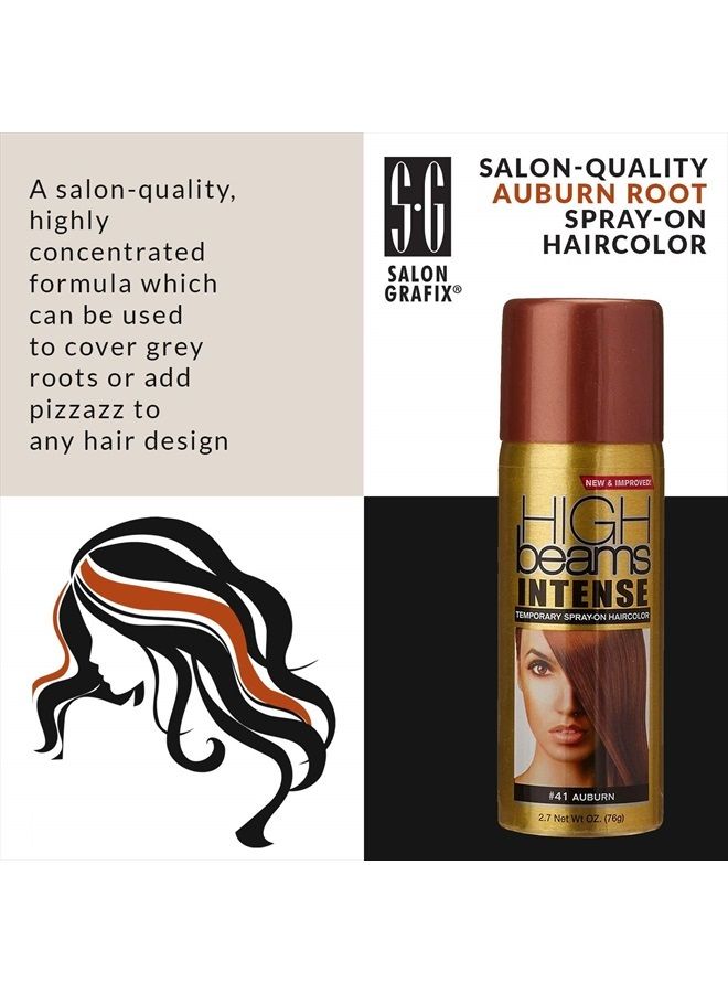 High Beams Intense Spray-On Hair Color -Auburn - 2.7 Oz - Add Temporary Color Highlight to Your Hair Instantly - Great for Streaking, Tipping or Frosting - Washes out Easily