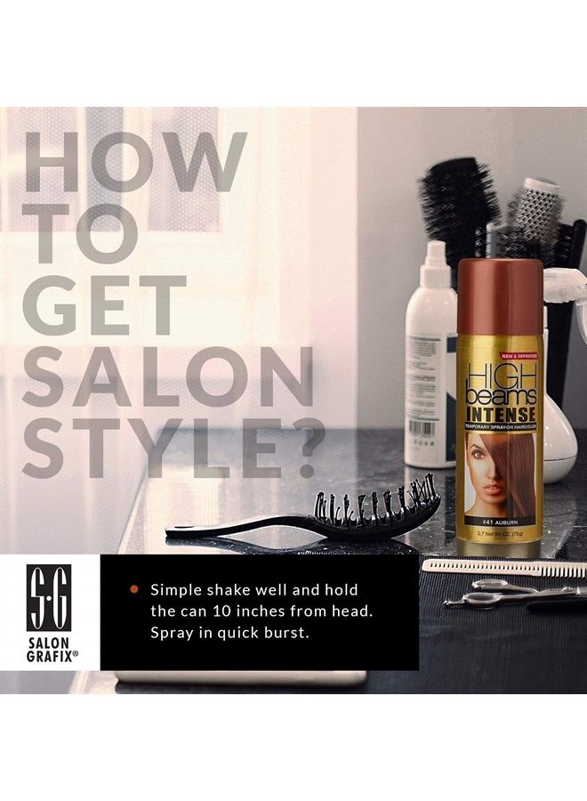 High Beams Intense Spray-On Hair Color -Auburn - 2.7 Oz - Add Temporary Color Highlight to Your Hair Instantly - Great for Streaking, Tipping or Frosting - Washes out Easily