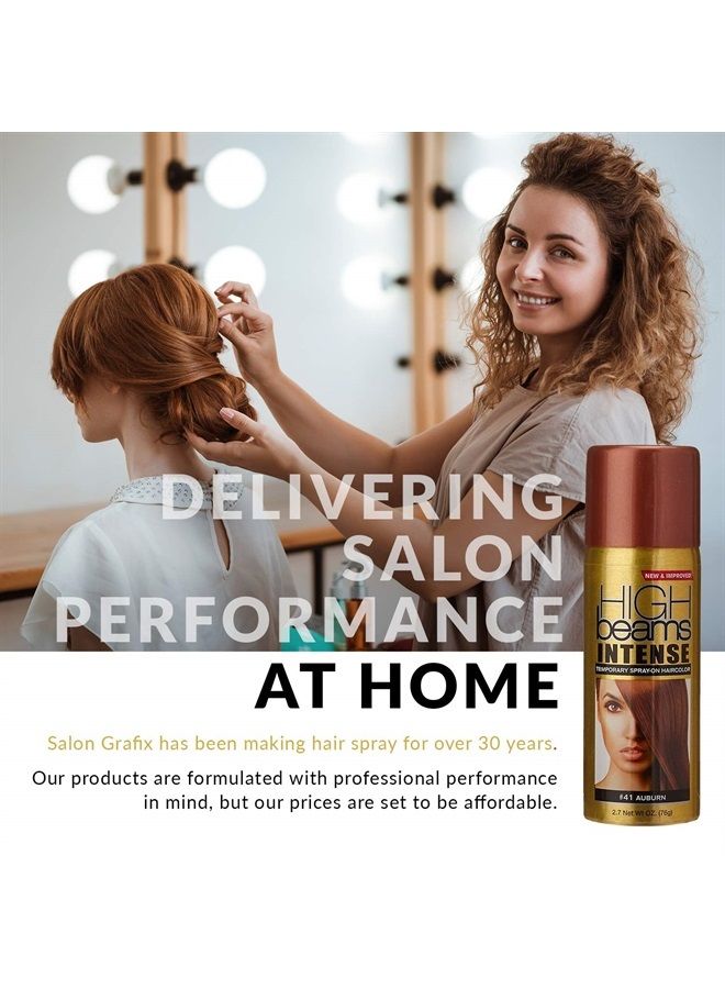High Beams Intense Spray-On Hair Color -Auburn - 2.7 Oz - Add Temporary Color Highlight to Your Hair Instantly - Great for Streaking, Tipping or Frosting - Washes out Easily