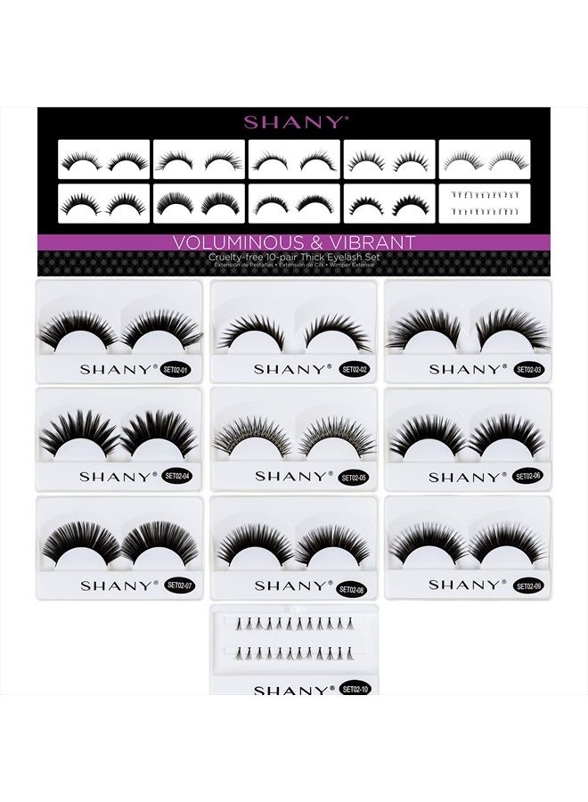 Eyelash extend - set of 10 assorted reusable eyelashes - Thick and Dramatic
