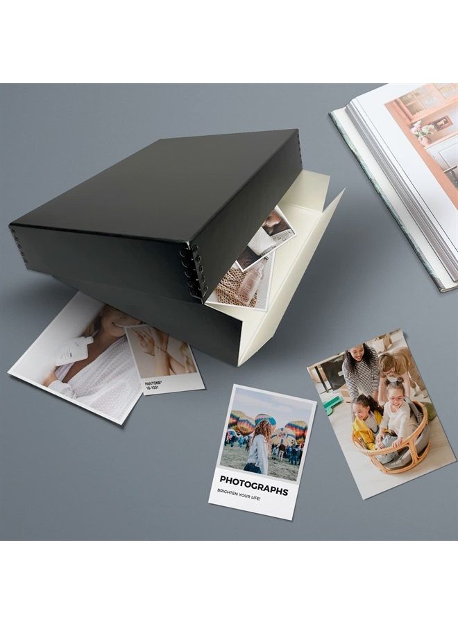 11x14 Black Museum Archival Storage Box, Drop Front Design, 11 1/2 x 15 x 3 in. Acid-Free with Metal Edge. Protects Picture Longevity, Organize Photos or Documents, Crafts, DIY.