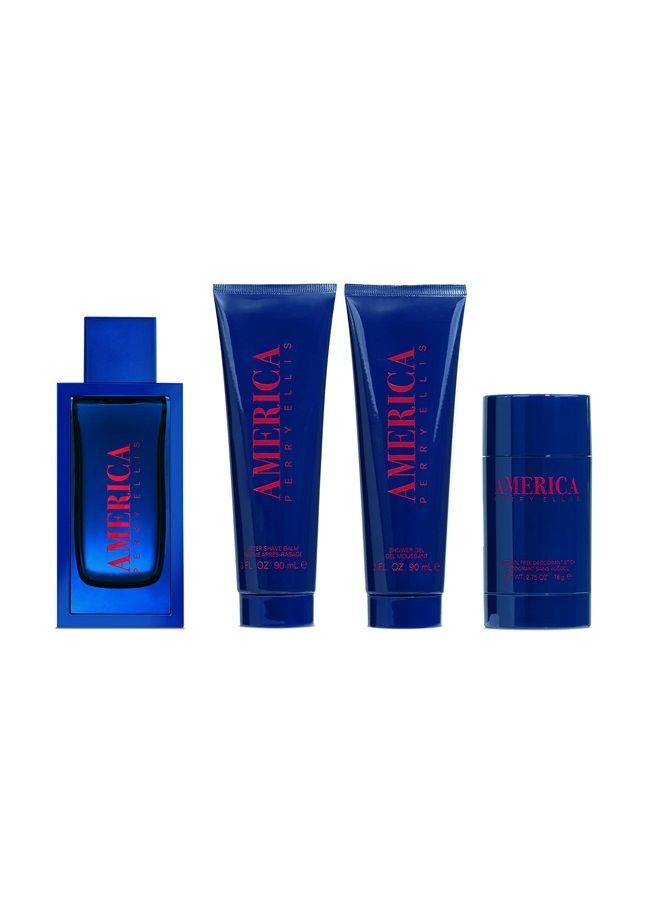 Fragrances Perry Ellis America - 4-piece Gift Set, 3.4 Fl Ounce