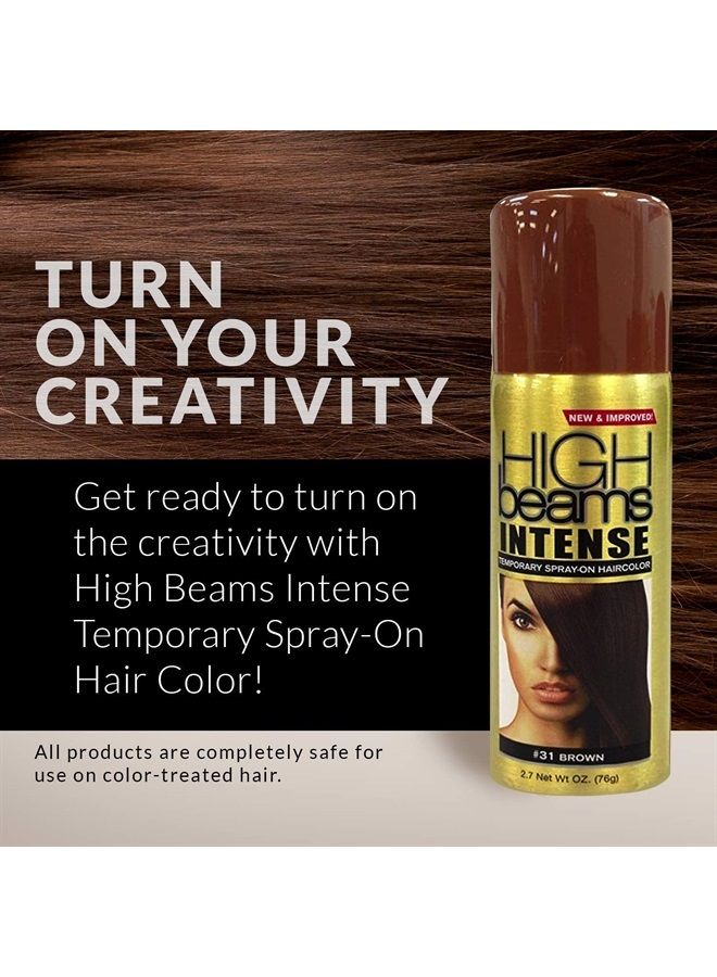 Beams Intense Spray-On Hair Color -Brown - 2.7 Oz - Add Temporary Color Highlight to Your Hair Instantly - Great for Streaking, Tipping or Frosting - Washes out Easily (SG_B008W3057A_US)