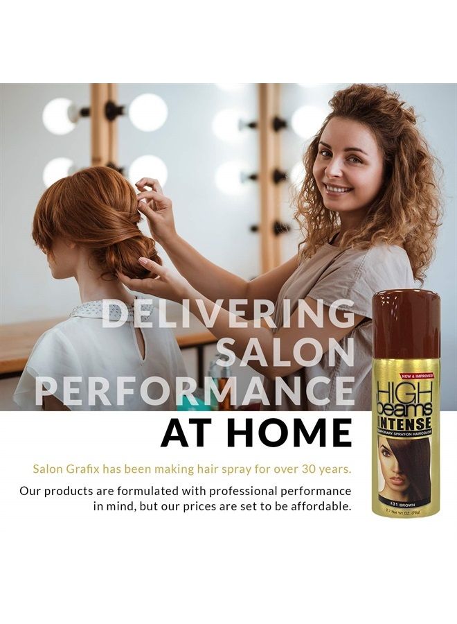Beams Intense Spray-On Hair Color -Brown - 2.7 Oz - Add Temporary Color Highlight to Your Hair Instantly - Great for Streaking, Tipping or Frosting - Washes out Easily (SG_B008W3057A_US)