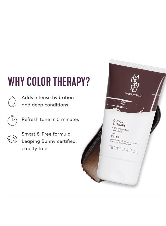 Color Therapy, Caffe, Color Depositing Hair Mask & Deep Conditioning Treatment, Intensely Hydrating, Refreshes Color & Tone, Keratin & Argan Oil, 4 Fl Oz (118 mL)