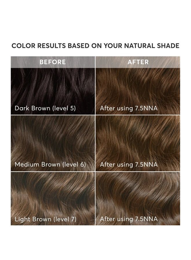 Radiant Hair Color Kit, Light Neutral Brown for 100% Coverage of Resistant Gray Hair, Ammonia-Free, 7.5NNA Umbria Light Brown, Permanent Hair Dye, Pack of 1