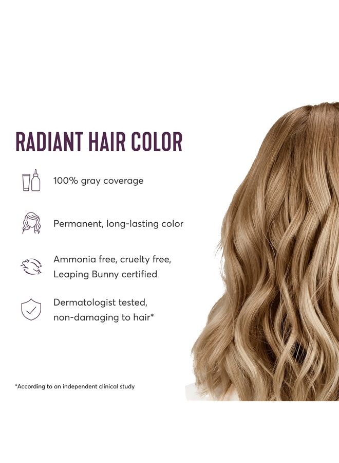 Radiant Hair Color Kit, Permanent Hair Dye, 100% Gray Coverage, Ammonia-Free, Lusia Dark Blonde 8.5NNA Dark Neutral Blonde for Resistant Grays, Pack of 1