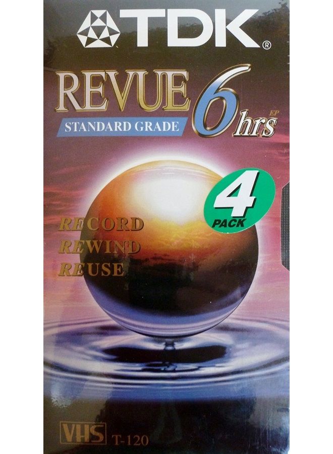 4 Pack T-120 VHS Video Tape