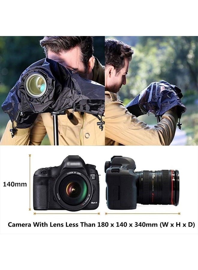 DSLR Mirrorless Camera Rain Cover Sleeve Raincoat Dust Proof Protector for Sony A7R V A7IV III II A7C A7RIV A7RIII A7SIII Nikon Z7 Z6II Z5 Z50 D850 D810 D780 D7500 D7200 D5600 Coolpix P950 P1000 P900
